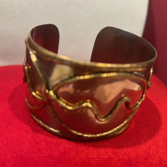 VTG Mixed Metal Hand Crafted Wide CUFF BRACELET - Picture 6 of 7